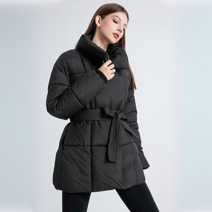 Jody ™ | Women's Slim Winter Parka with Belt and Thick Collar