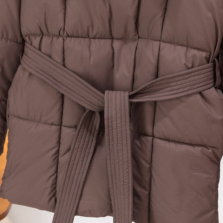 Jody ™ | Women's Slim Winter Parka with Belt and Thick Collar