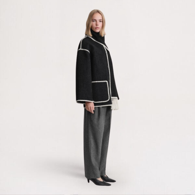 Fina™ | Stylish Ladies' Coat with Fringe Accent