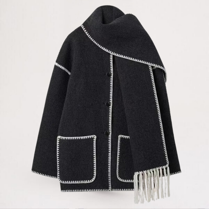 Fina™ | Stylish Ladies' Coat with Fringe Accent