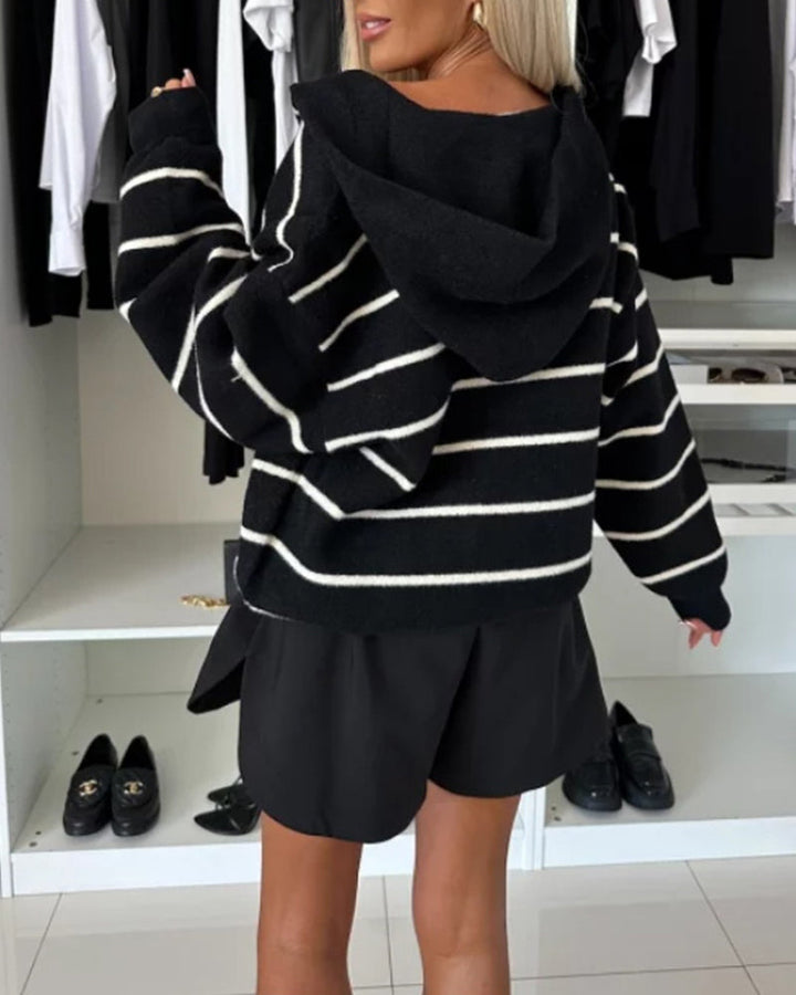 Zlata™ | Striped Jacket with Hood