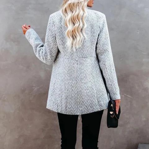 Matilda™ | Elegant Grey Mid-Length Blazer for Women