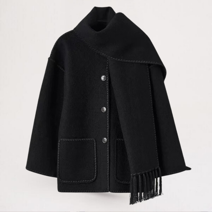 Fina™ | Stylish Ladies' Coat with Fringe Accent