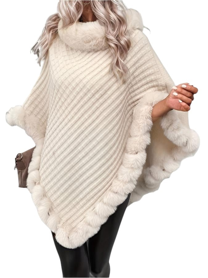 Monica™ | Winter Poncho for Women with Luxury Fur Trim