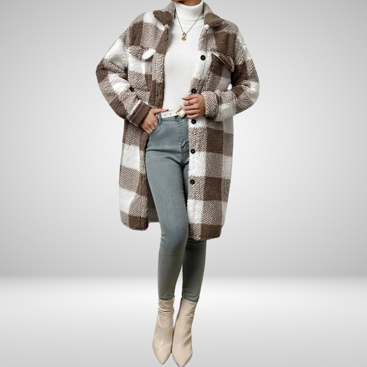 Deborah™ | Women's Checked Plush Coat