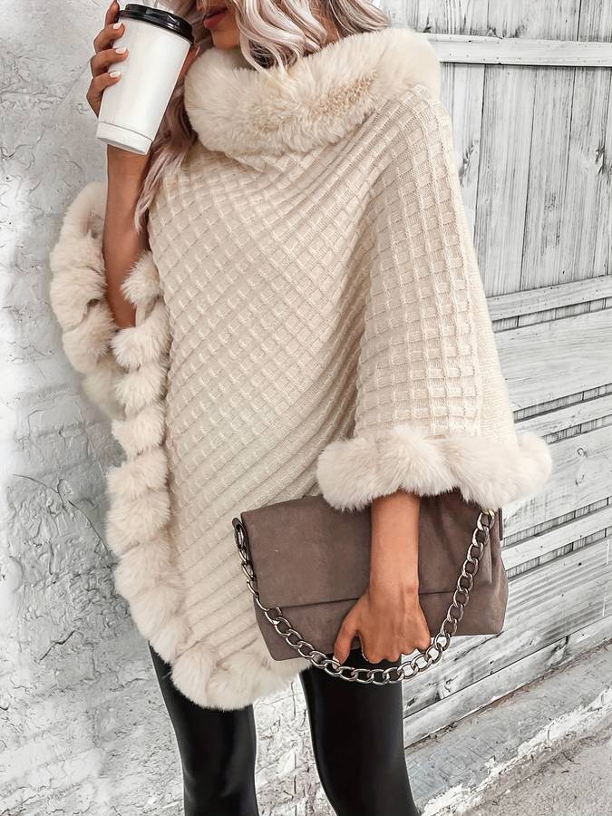 Monica™ | Winter Poncho for Women with Luxury Fur Trim