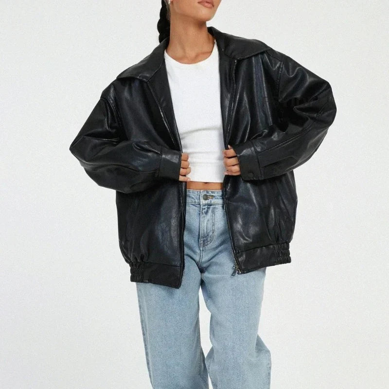 Alexa™ | Oversized Leather Women's Jacket