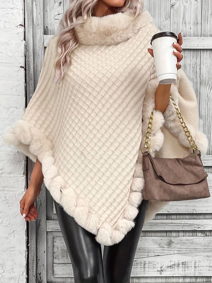 Monica™ | Winter Poncho for Women with Luxury Fur Trim