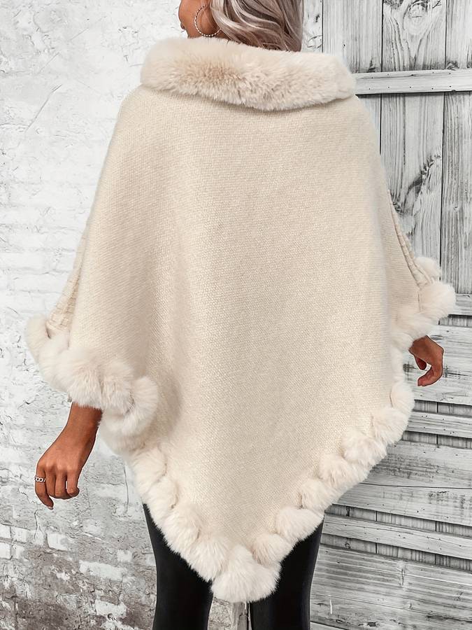 Monica™ | Winter Poncho for Women with Luxury Fur Trim