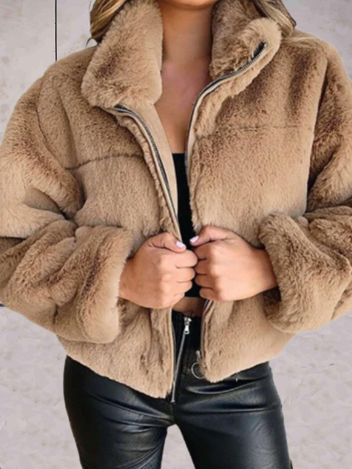 Mitch™ | Cosy Teddy Jacket with Zip for Women