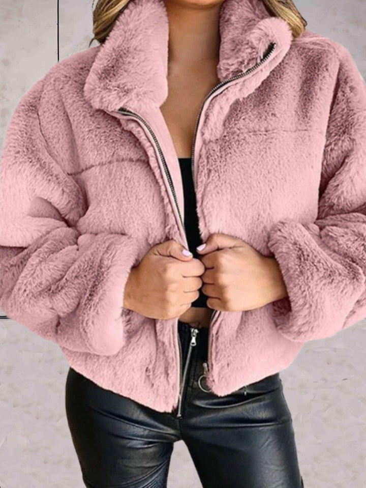 Mitch™ | Cosy Teddy Jacket with Zip for Women