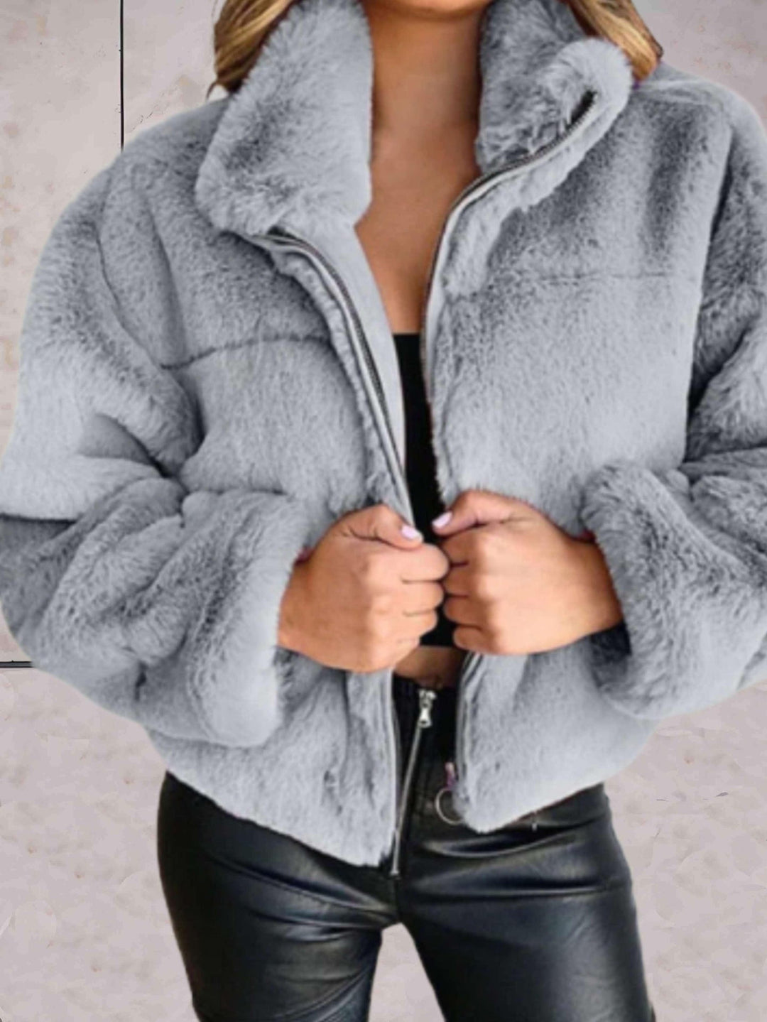 Mitch™ | Cosy Teddy Jacket with Zip for Women