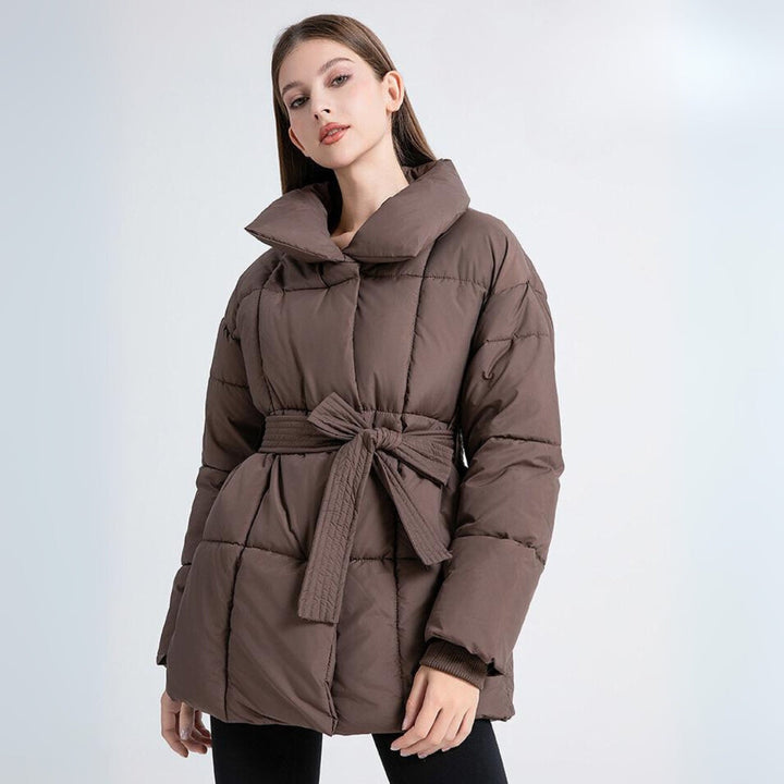 Jody ™ | Women's Slim Winter Parka with Belt and Thick Collar