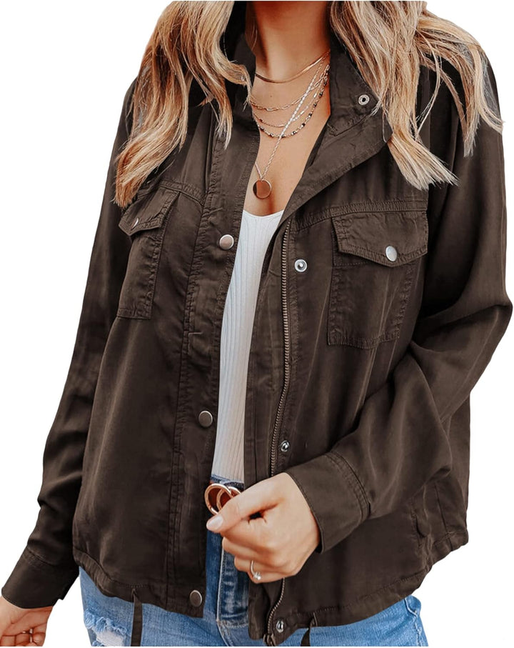 Loren™ | Women's Outdoor Military Utility Jacket Safari Cord Jacket