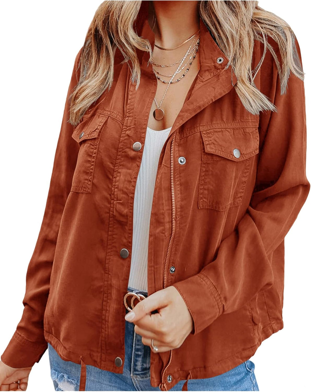 Loren™ | Women's Outdoor Military Utility Jacket Safari Cord Jacket