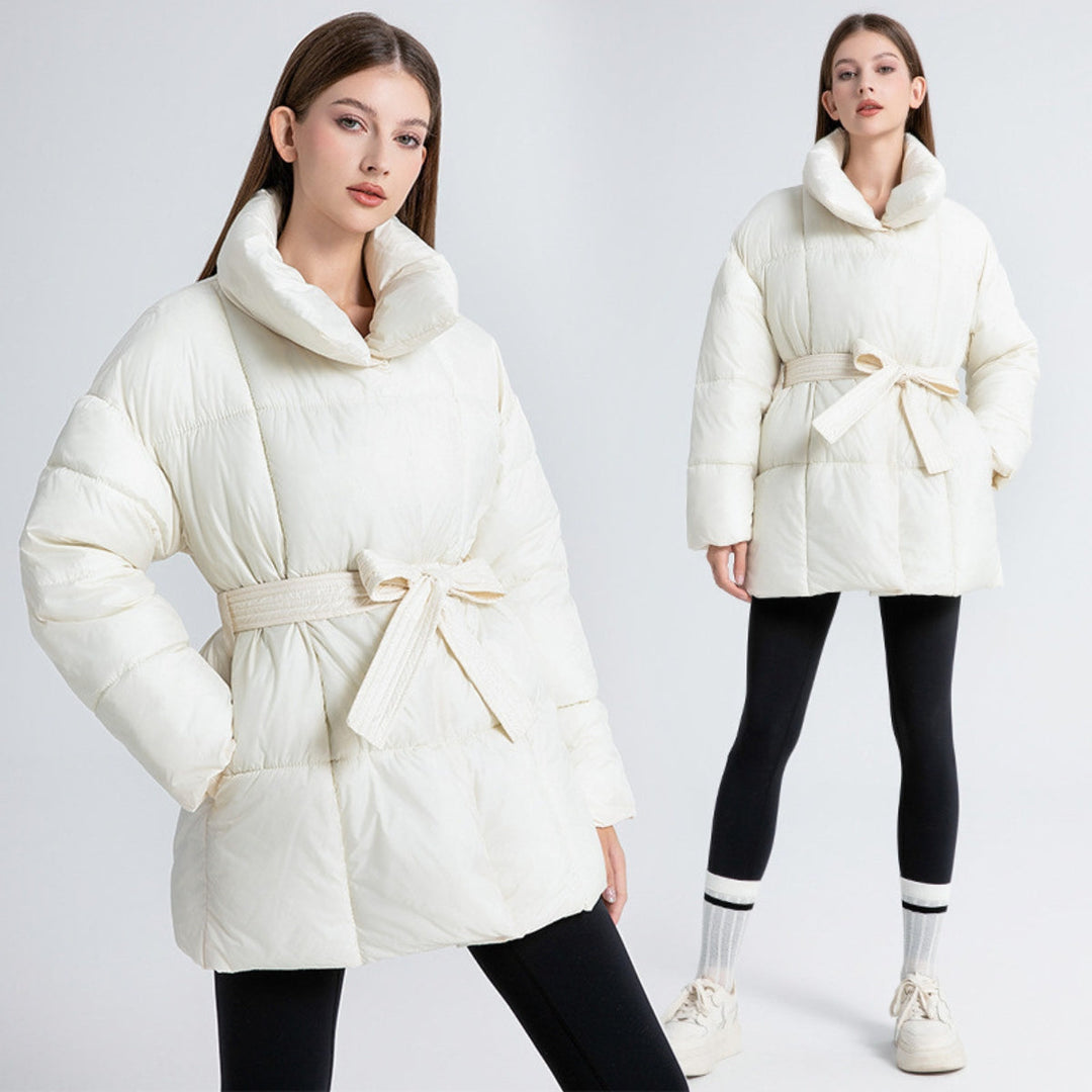 Jody ™ | Women's Slim Winter Parka with Belt and Thick Collar