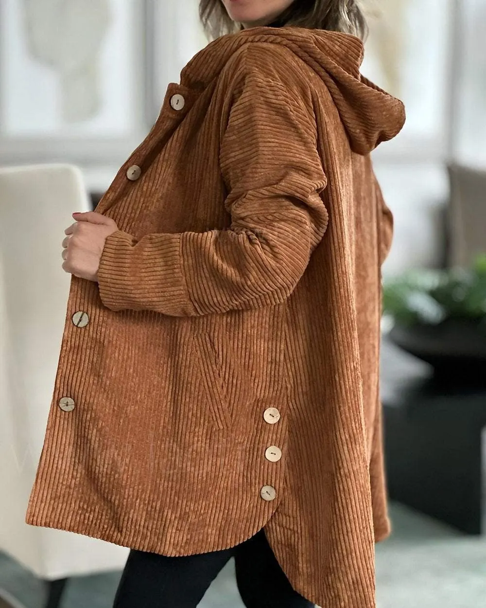 Amayah™ | Ladies Casual Corduroy Jacket with Hood