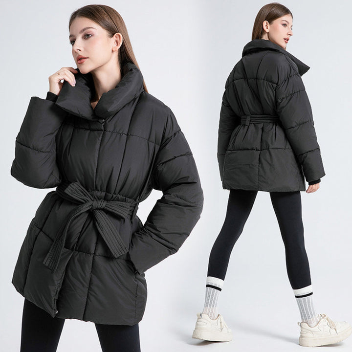 Jody ™ | Women's Slim Winter Parka with Belt and Thick Collar