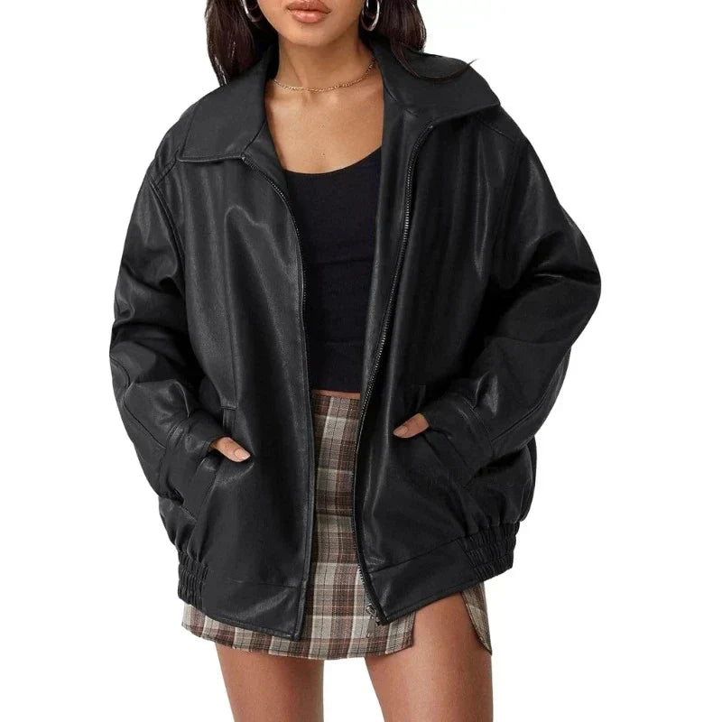 Alexa™ | Oversized Leather Women's Jacket