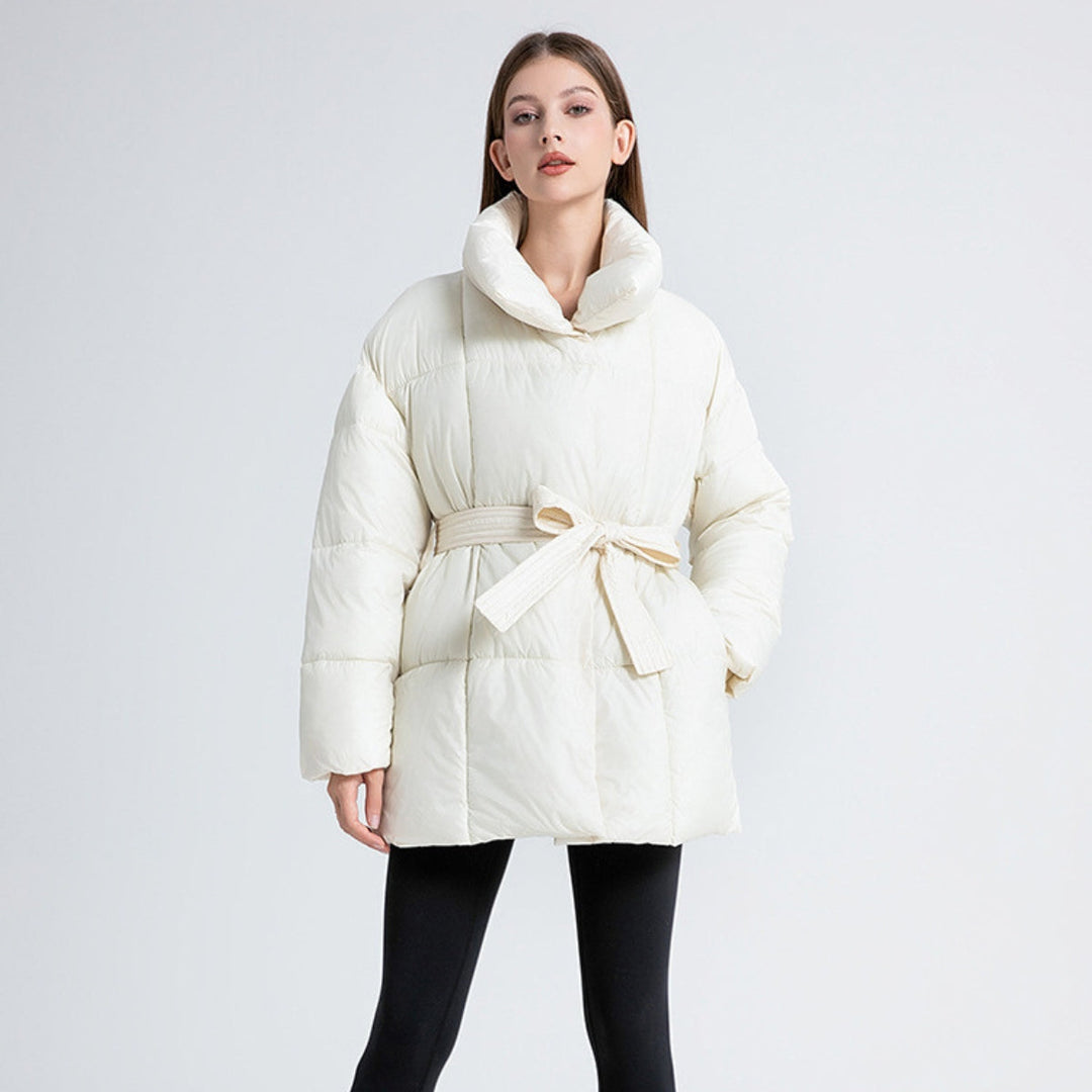 Jody ™ | Women's Slim Winter Parka with Belt and Thick Collar