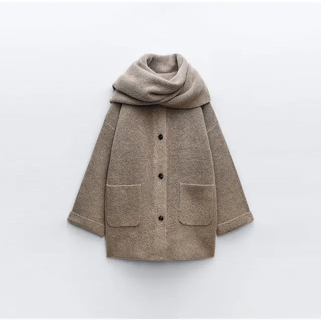 Miley™ | Women's Knitted Loose-Fitting Coat with Scarf