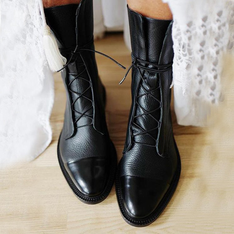 GERDA™ | Leather Ankle Boots with Heels