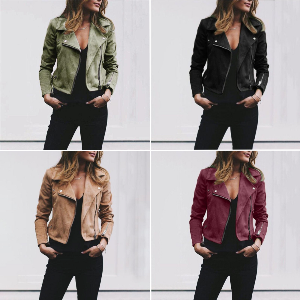 Nynke™ | Suede Biker Jacket for Women