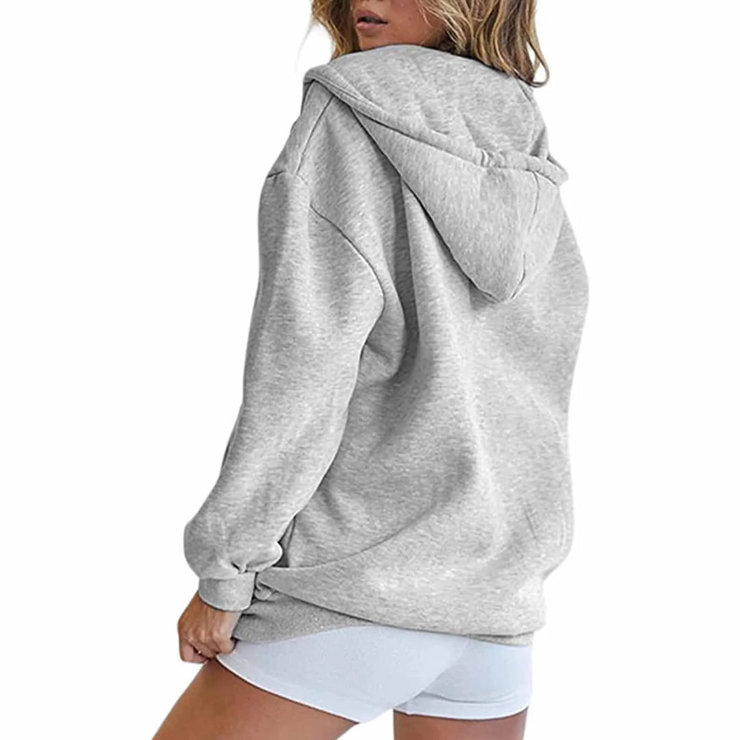 Gracie™ | Women's Grey Zip-Up Sweatshirt Hoodies with Pockets