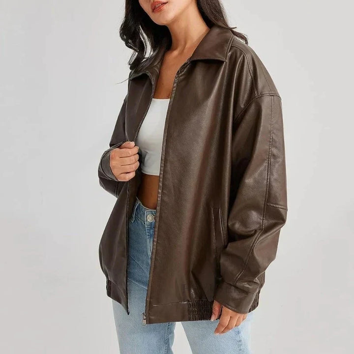 Alexa™ | Oversized Leather Women's Jacket