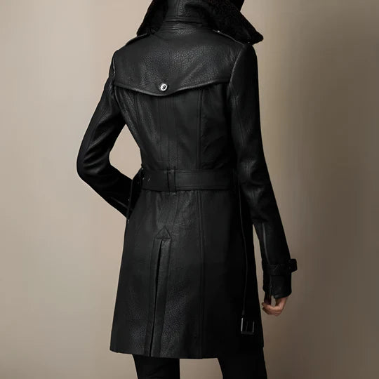 Dina™ | Luxe Leather Trench Coat