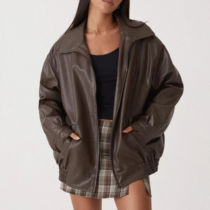 Alexa™ | Oversized Leather Women's Jacket