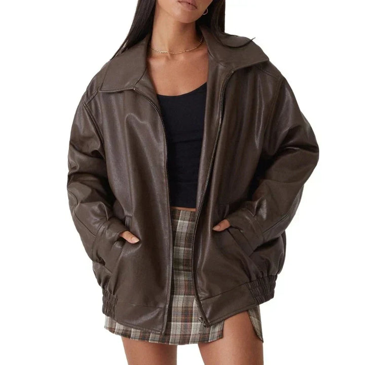 Alexa™ | Oversized Leather Women's Jacket